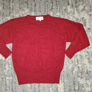 Sylvia Cashmere Milano Crew Neck Red Sweater Size S GUC